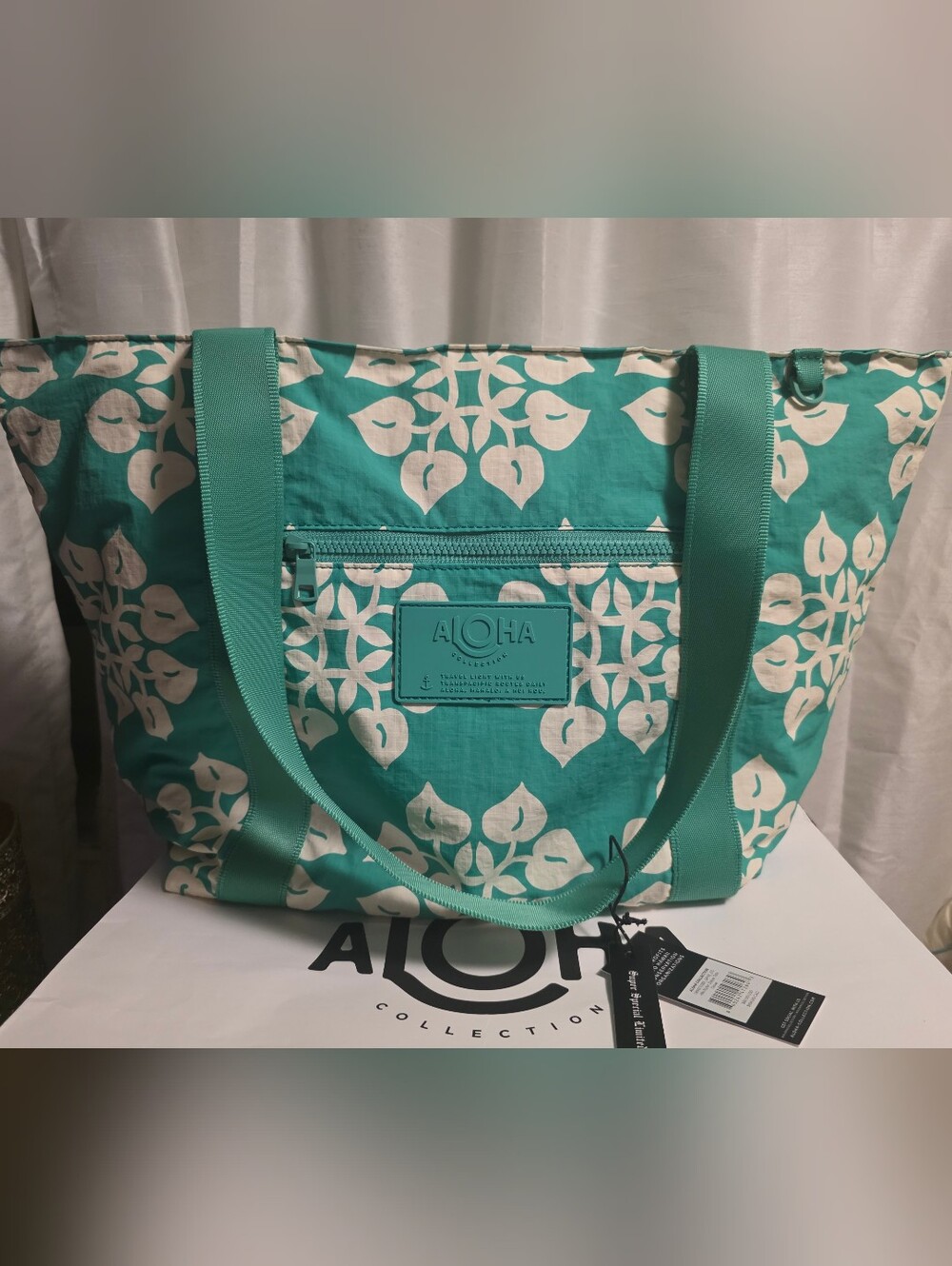 ALOHA Collection☆Hilo Nylon Zipper Tote In Grove☆Super Special Limited Edition